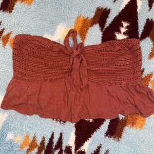 American Eagle Strapless Crotchet Top